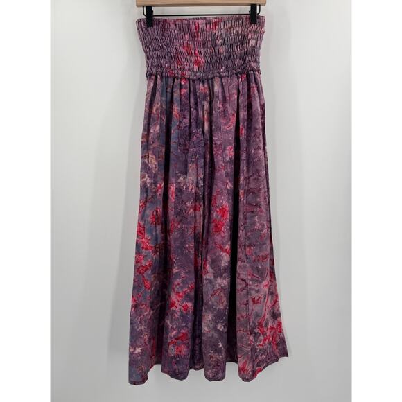 Unbranded Palazzo Pants One Size Tie Dye Made in Italy Cotton Smocked Wide Leg - Picture 6 of 10